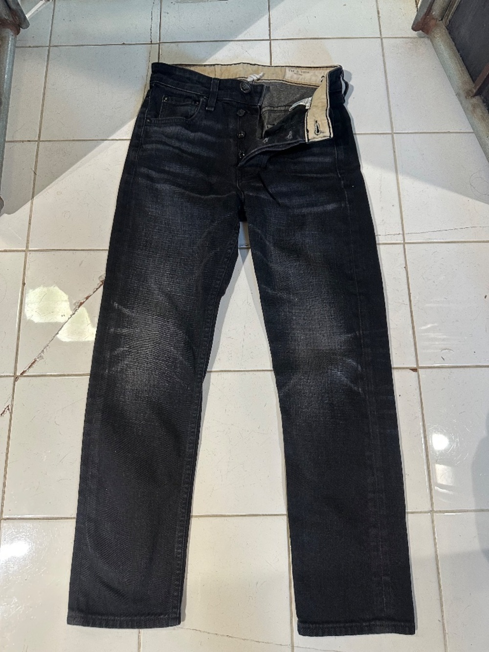 Rag & Bone Maya Worn Black Jean Slim Ankle